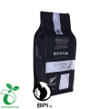 Biodogradabel Tilpas kaffe genlukbar materialepose med flad bund lynlås pose