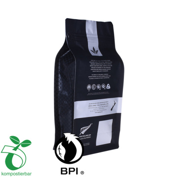 Biodogradable Tilpass kaffe Resaylable Materialbag med flat bunn glidelåspose