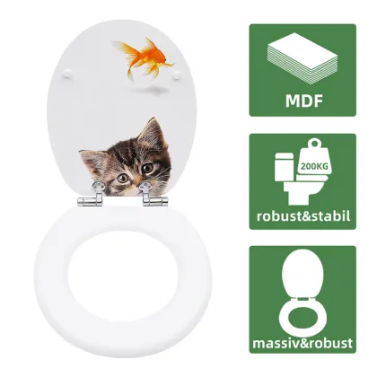 Fanmitrk MDF Toilet Seat soft close (cat)