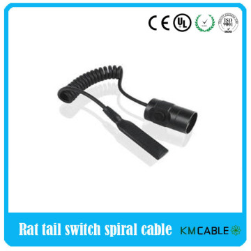 Rat tail switch coiled extension cords