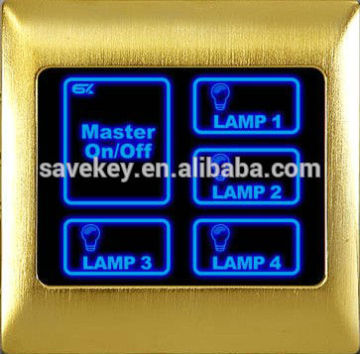 Five star hotel super luxurious LED indicator UK and EU installation light switch with remote control with PC/metal frame