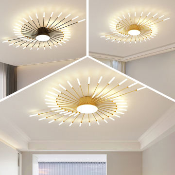 Nordic LED Fireworks Atmosphere Lampu Langit -langit untuk Kamar Tidur dan Ruang Makan