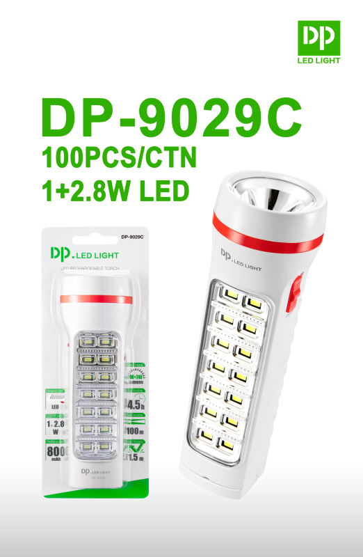Portable Rechargeable LED Flashlight Torch with SMD Side Light