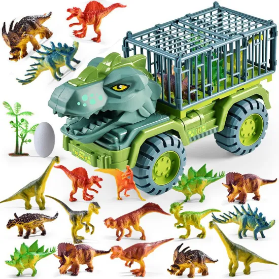 High-Quality Engineering Inertia Education Toys: Dinosaur Transporter, Car, Model, and Truck Play Set