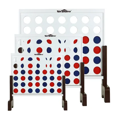 Wooden Chess and Connect 4 Hybrid Board Game