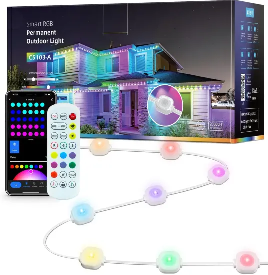 RGB LED Christmas Party Wedding Decoration Pixel Permanent Outdoor Lights Compatible with Alexa and Google Assistant