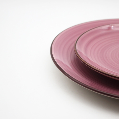 レストランディナーは、紫色の平らな製品と食器セットで卸売りをセットします