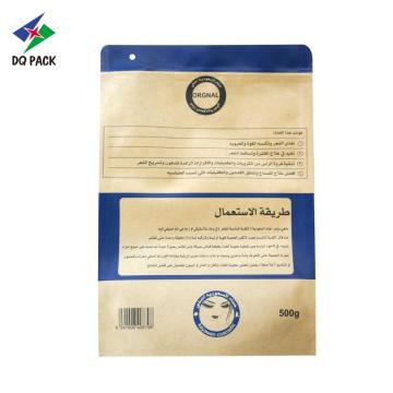 Customized Stand Up Kraft Zipper Pouch with window