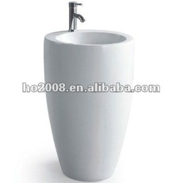 Free Standing Luxury Ceramic One Piece Pedestal Wash Basin