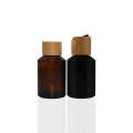 Bamboo Matte black skincare set cosmetic glass bottle