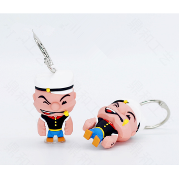 Cadeaux de silicone de dessin animé personnalisé 3D Keychain