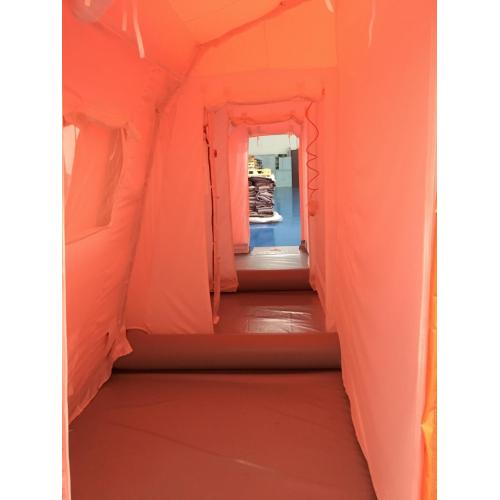 Orange Four-Lane Inflatable Decon Tent for Mass Use