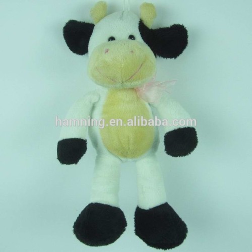 15cm cute cow plush toys with ribbon