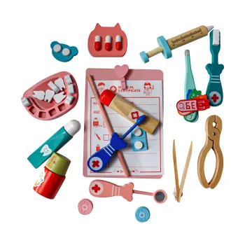 Wooden Educational Doctor and Dentist Pretend Play Set: A Montessori Toy for Toddlers