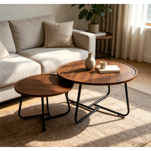 Современные круглые журнальные столики для гостиной