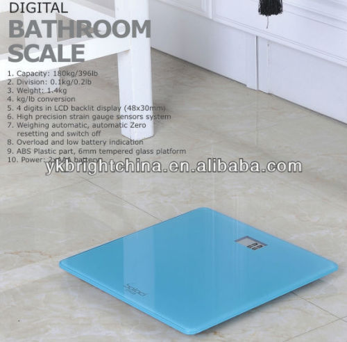 Bathroom Scale 180kg/396lb LCD ABS plastic measurement