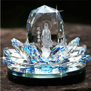 2016 K9 clear crystal lotus flower for feng shui gifts