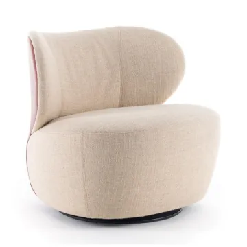 OEM Customizable Spacious Round Curves Bao Walter Lounge Eoos Swivel Armchair