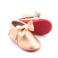 Crib Shoes with Bowknot Cute Leather Soft Sole Crib Shoes with Bowknot Manufactory