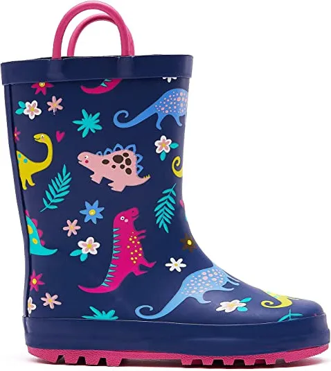Rain Boots for Kids - Waterproof Rubber Shoes for Boys and Girls