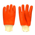 Fluoreszierender Winter-PVC-Arbeitssicherheitshandschuhe sandig