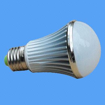 LED globe bulb with 5pcs High-power LEDs, 350 to 380lm, CE/RoHS-marked, OEM Services Provided