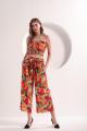 Pantalones anchos de cintura alta con estampado floral para mujer