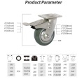 TPR Gray High Elastic Industrial Swivel Brake Casters