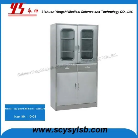 Hospital furniture Stainless Steel hospital storage Cabinet for Medical Apparatus and Instruments