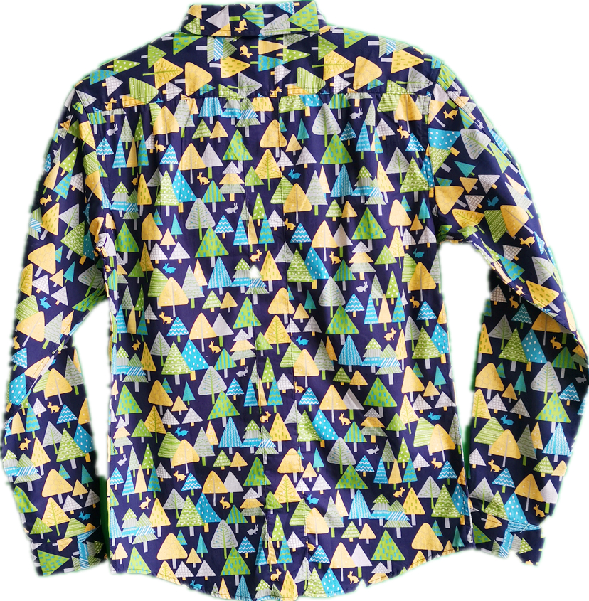 Cotton Trees Print Long Sleeve Shirt