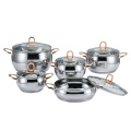 Stainless Steel Golden Handle Apple Shape Cookware Set