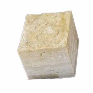 Beige Travertine Cubic Marble Candle Holder with Natural Split Face - Low MOQ