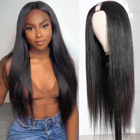 Silky Straight U Part Human Hair Wig