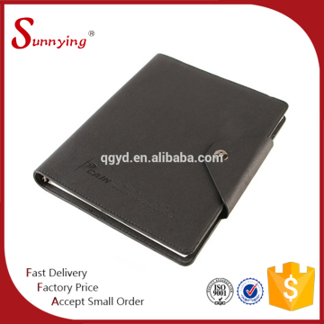 A5 Loose leaf PU leather magnetic notebook with front pocket
