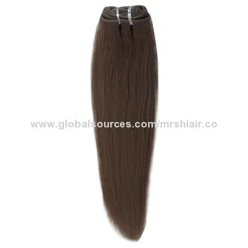 18-inch brown silk straight human hair weaves