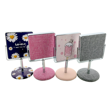 Custom Logo Plastic Square LED Makeup Mirror with Hollywood Base