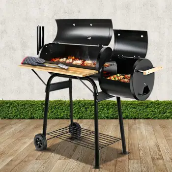 Large Cooking Area Charcoal BBQ Grill and Offset Smoker