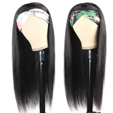Mink Brazilian Cuticle Aligned  Pre Plucked  Headband Wig Human Hair headband none lace Wig natural straight human hair In Stock