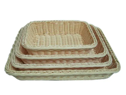 Square Handweaved Pp Rattan Fruit Basket With Any Pms Color