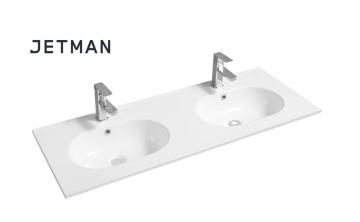 Modern Style Double Tank Ceramic Hand Wash Basin