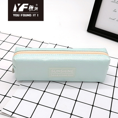 Pu Leather Pencil Case Custom letters printing simple fashion pu pencil case Manufactory