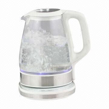 Electric Glass Kettle with Blue LED Lamp/Digital Control Borosilicate Glass Body and One Touch Panel