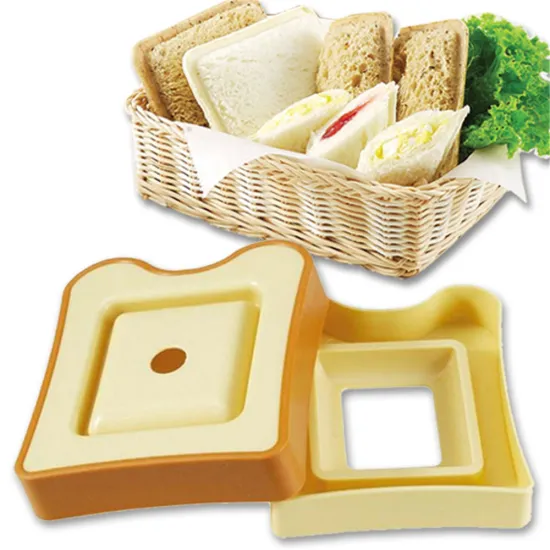 baking tool plastic square shape 3D DIY pocket bread sandwich toast cutter mold