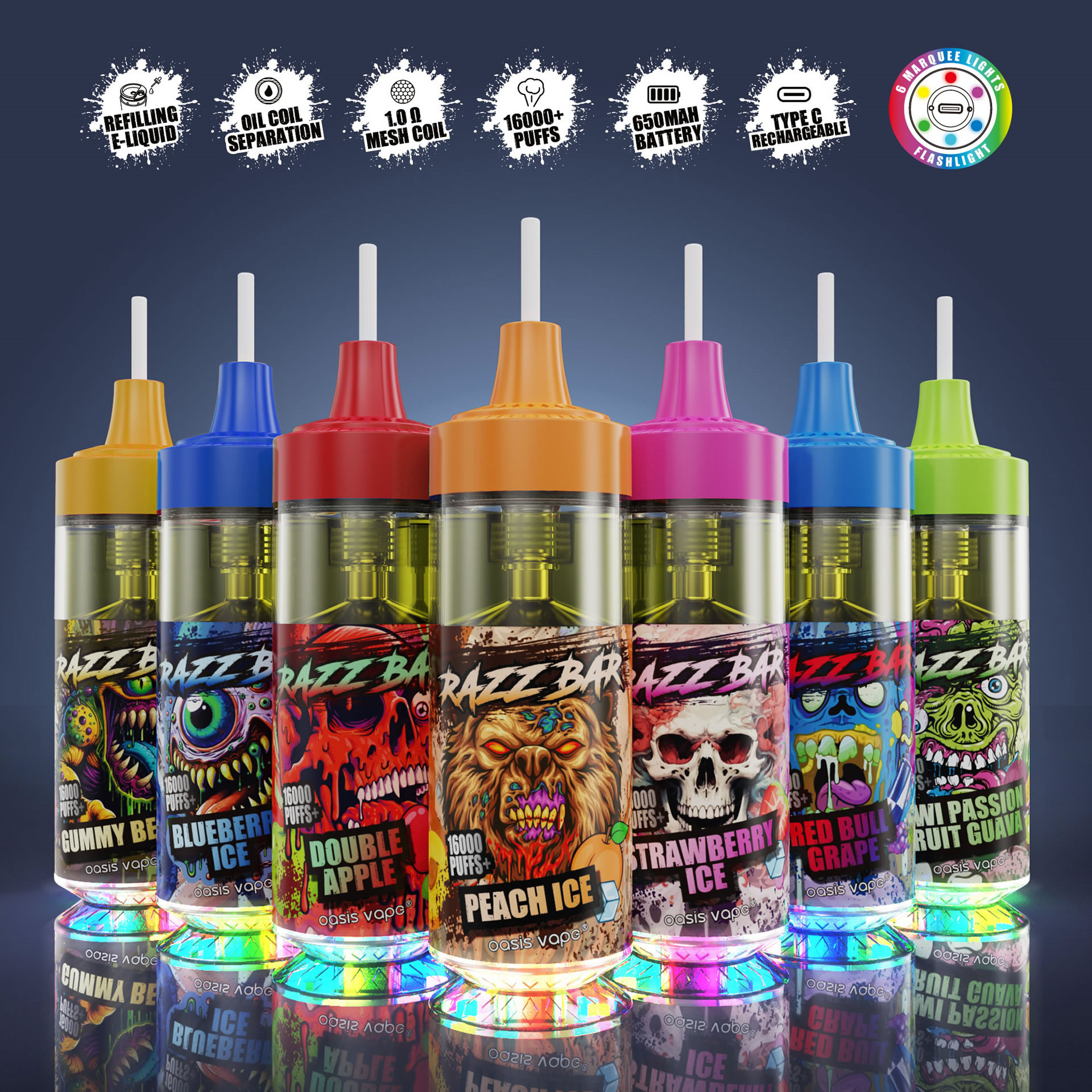 Razz Bar 16000 Puffs flavors Razz Bar 16000 Puffs flavors