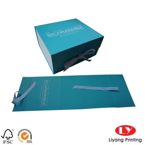 Paper Folding Cardboard Gift Box with Ribbon