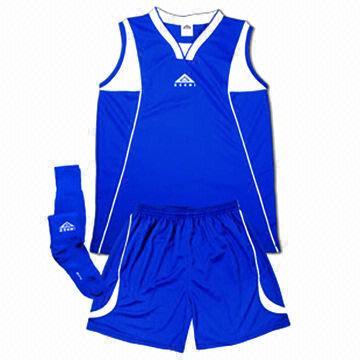 Blue Sleeveless Men's Soccer Jerseys, Made of 100% Polyester, i\Interlock 135g/m, OEM Welcomed