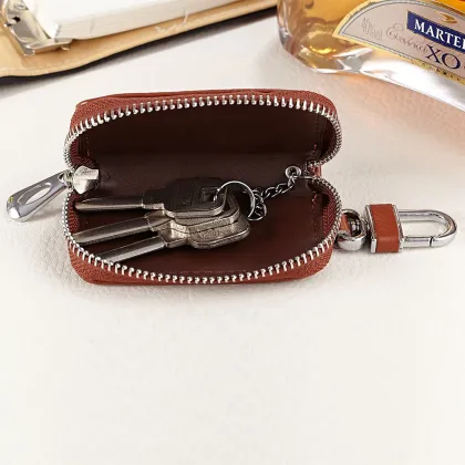 2022 Men's Small Pocket Keychain Wallets - Genuine Leather Crocodile Key Holder Cases