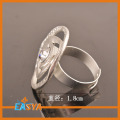Mode bijoux accessoires Matt Silver Flower Crystal anneau réglable