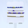 smiley face glass beads in 4-piece package