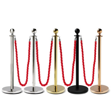 Penghalang tali pinggang keluli tahan karat dengan tiang stanchion untuk dijual